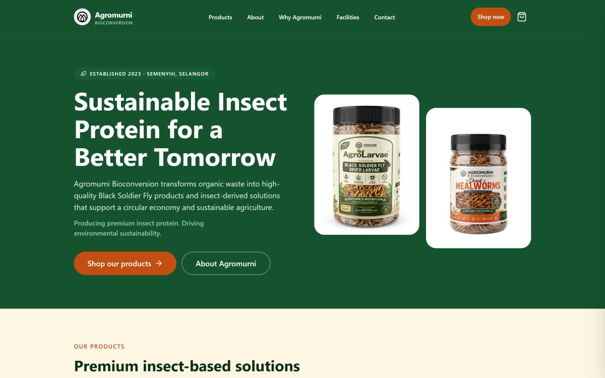 Agromurni Bioconversion website preview