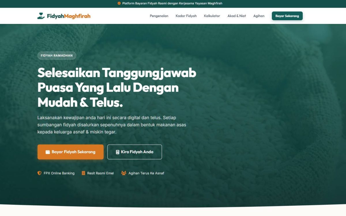 Fidyah Maghfirah website preview
