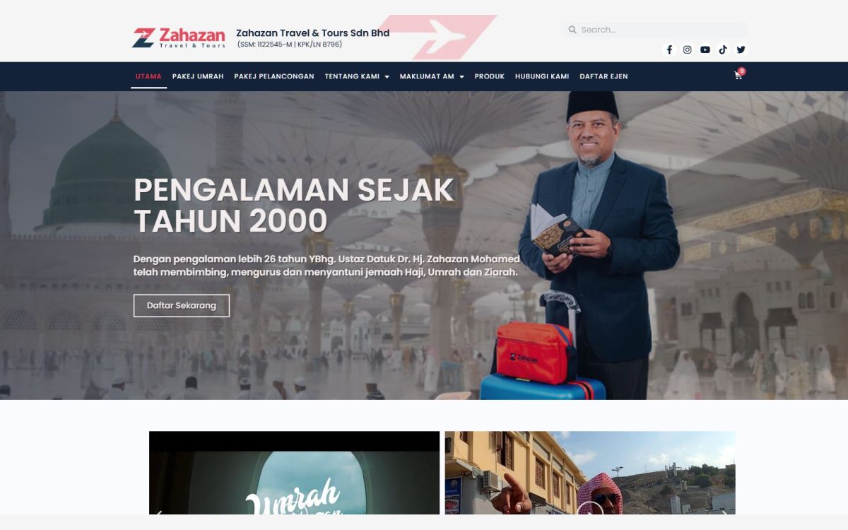 Zahazan Travel & Tours website preview